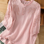 Cassiana - Blusa de Algodão e Linho