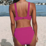 KIRA™ | Bikinis de cor sólida de cintura alta