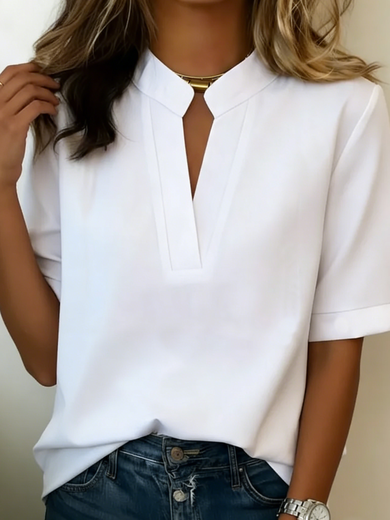 Élise — Blusa elegante com colarinho refinado