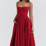 Sigrid | Vestido bustier sem mangas comprimento midi