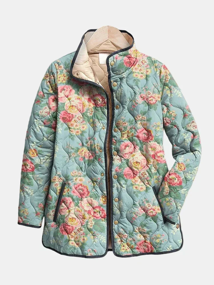 Casaco Acolchoado Rosas Céladon Mathilde