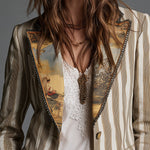Roberta | Blazer Listrado Artístico