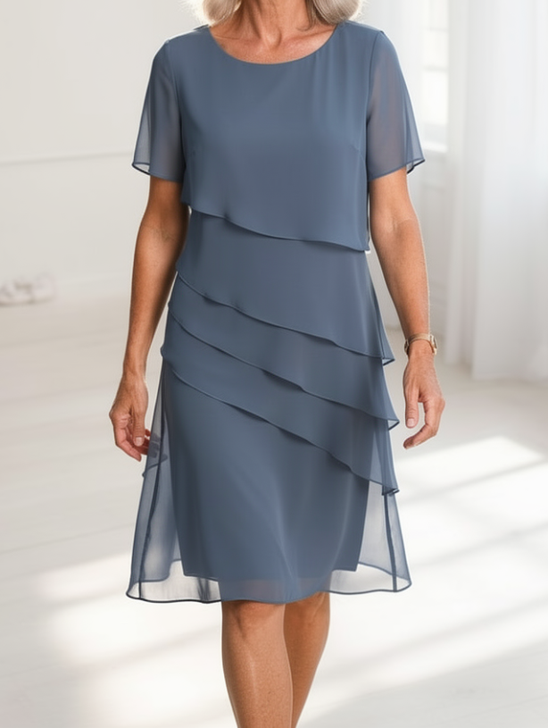 Juliette – Vestido elegante fluido com volantes