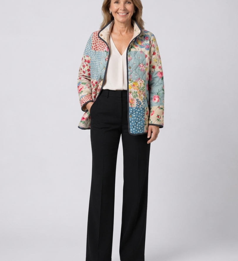 Casaco Acolchoado Patchwork Floral Chloé
