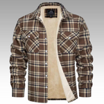 Tiago - Casaco Trucker Riscas Fleece