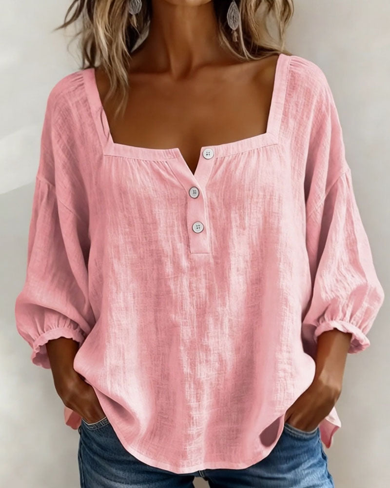 Sherri™ | Blusa elegante com decote quadrado