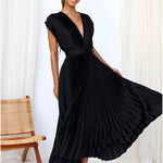Selina | Vestido sem mangas com pregas e fecho éclair