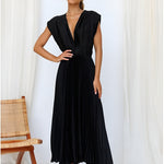 Selina | Vestido sem mangas com pregas e fecho éclair