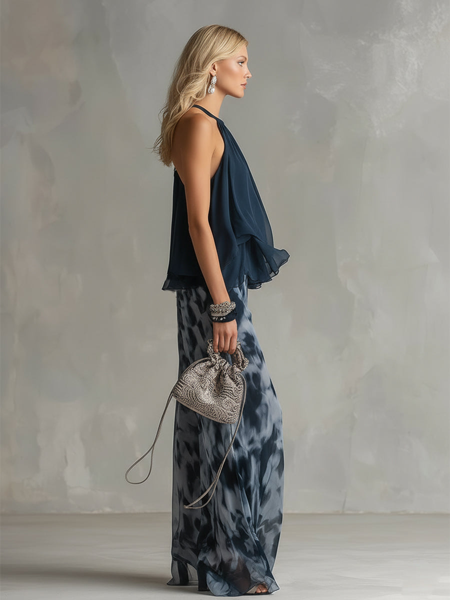 Élise | Conjunto elegante e leve com top fluido e calças largas