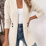 Elegante Cardigan para Mulheres - Frente Aberta & Cintura Ajustada