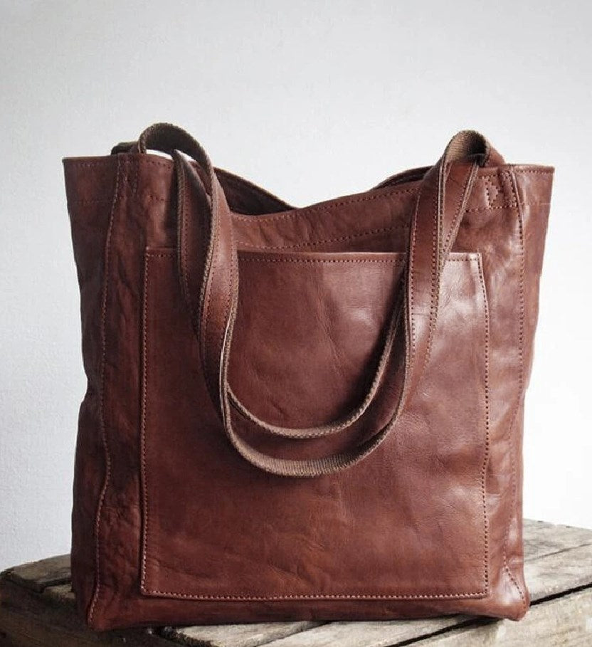 Elle - Bolsa de ombro clássica em pele