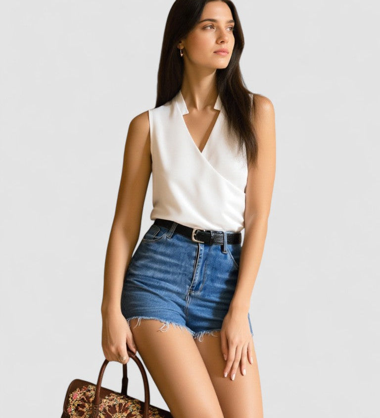Salete - Top suave com decote em V