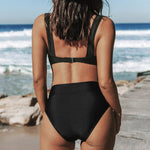 KIRA™ | Bikinis de cor sólida de cintura alta