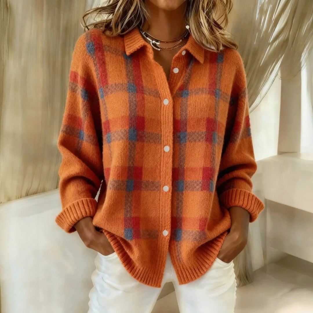 Janette™ | Pull em malha xadrez
