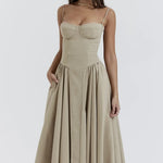 Sigrid | Vestido bustier sem mangas comprimento midi