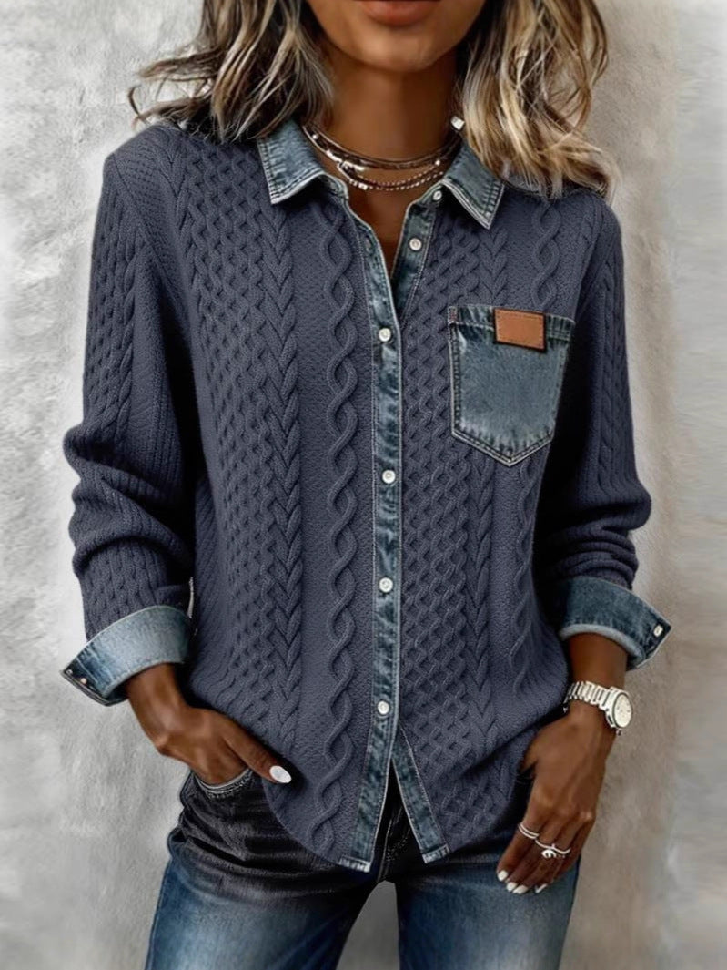 Makayla™ | Chemise em malha contrastante