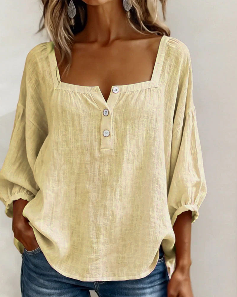 Sherri™ | Blusa elegante com decote quadrado