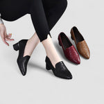 Olene - Sapatos de Salto em Pele Vegan com Bordado Suave