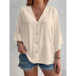 Dorothy™ | Top elegante com decote em V e botões