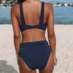 KIRA™ | Bikinis de cor sólida de cintura alta