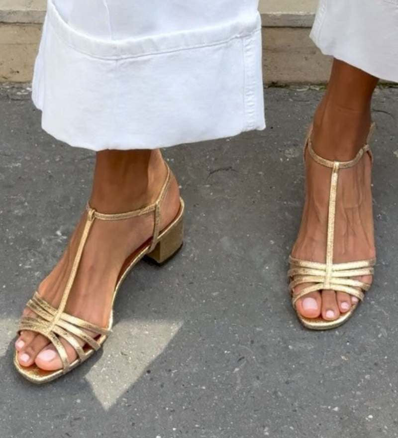 Allegra | Sandálias Douradas Elegância Quotidiana
