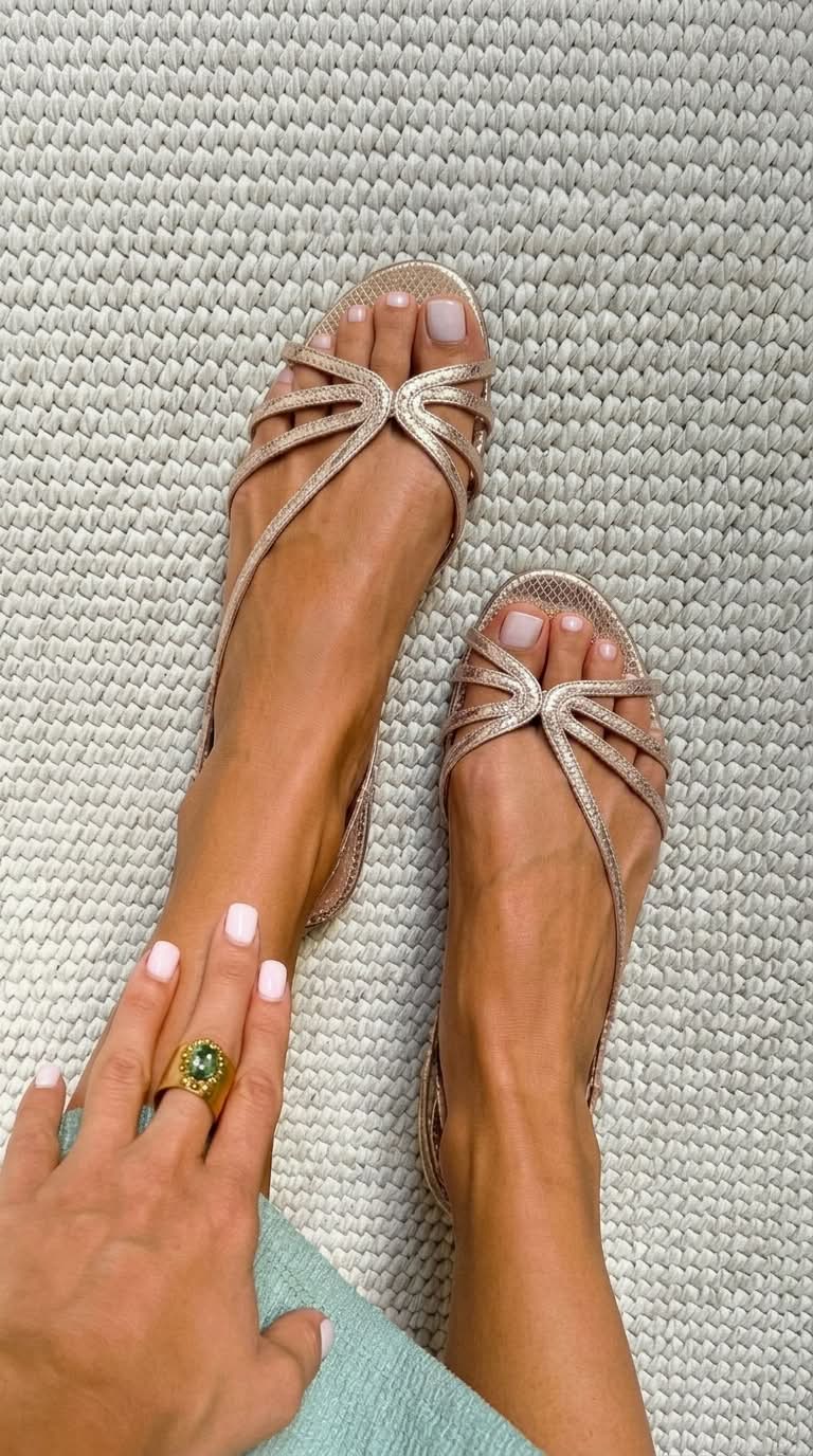 Ginevra | Sandálias Douradas Elegância de Verão