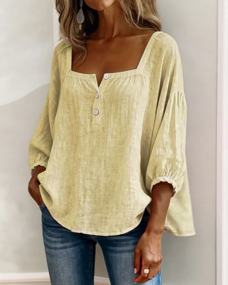 Sherri™ | Blusa elegante com decote quadrado