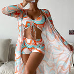 Laluna® | Conjunto de bikini 3 peças com estampado