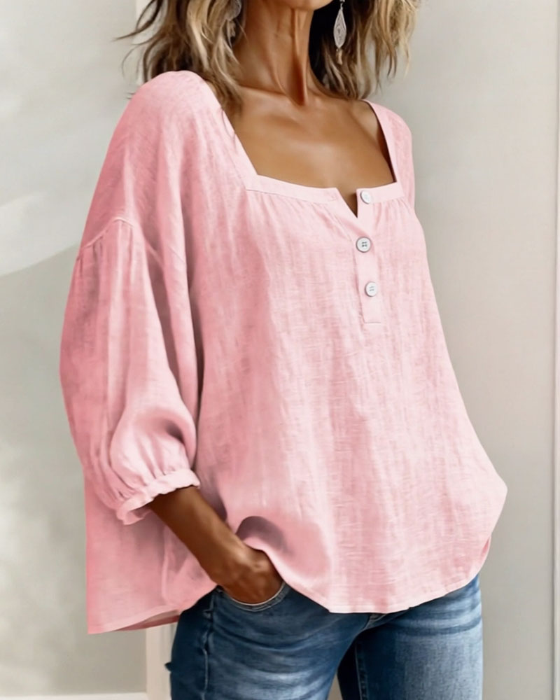 Sherri™ | Blusa elegante com decote quadrado