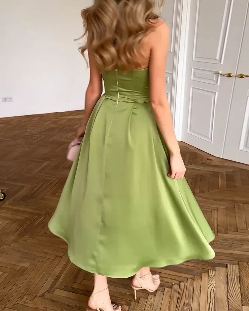 Liora | Vestido Midi Elegante Sem Alças