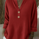 Lucía | Camisola Henley Gofrada com Botões - 3
