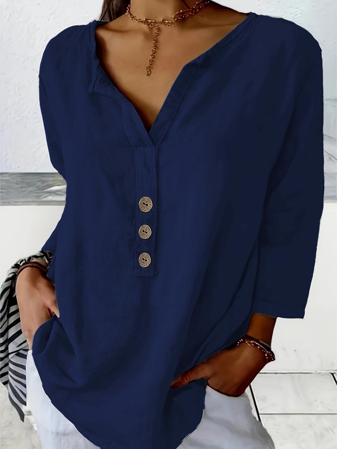 Solénya™ | Blusa de algodão-linho