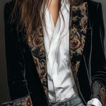 Octavia | Blazer Ajustado com Detalhes Barrocos
