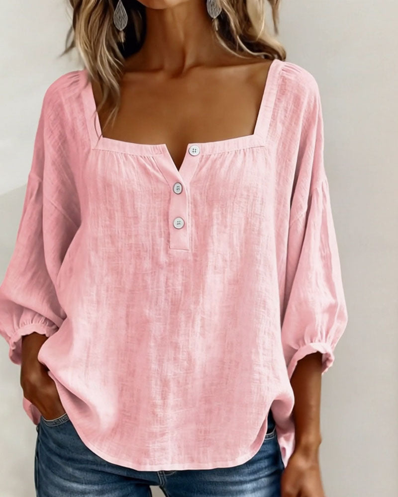 Sherri™ | Blusa elegante com decote quadrado