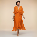 MARTA | VESTIDO DE CHIFFON COM DECOTE EM V