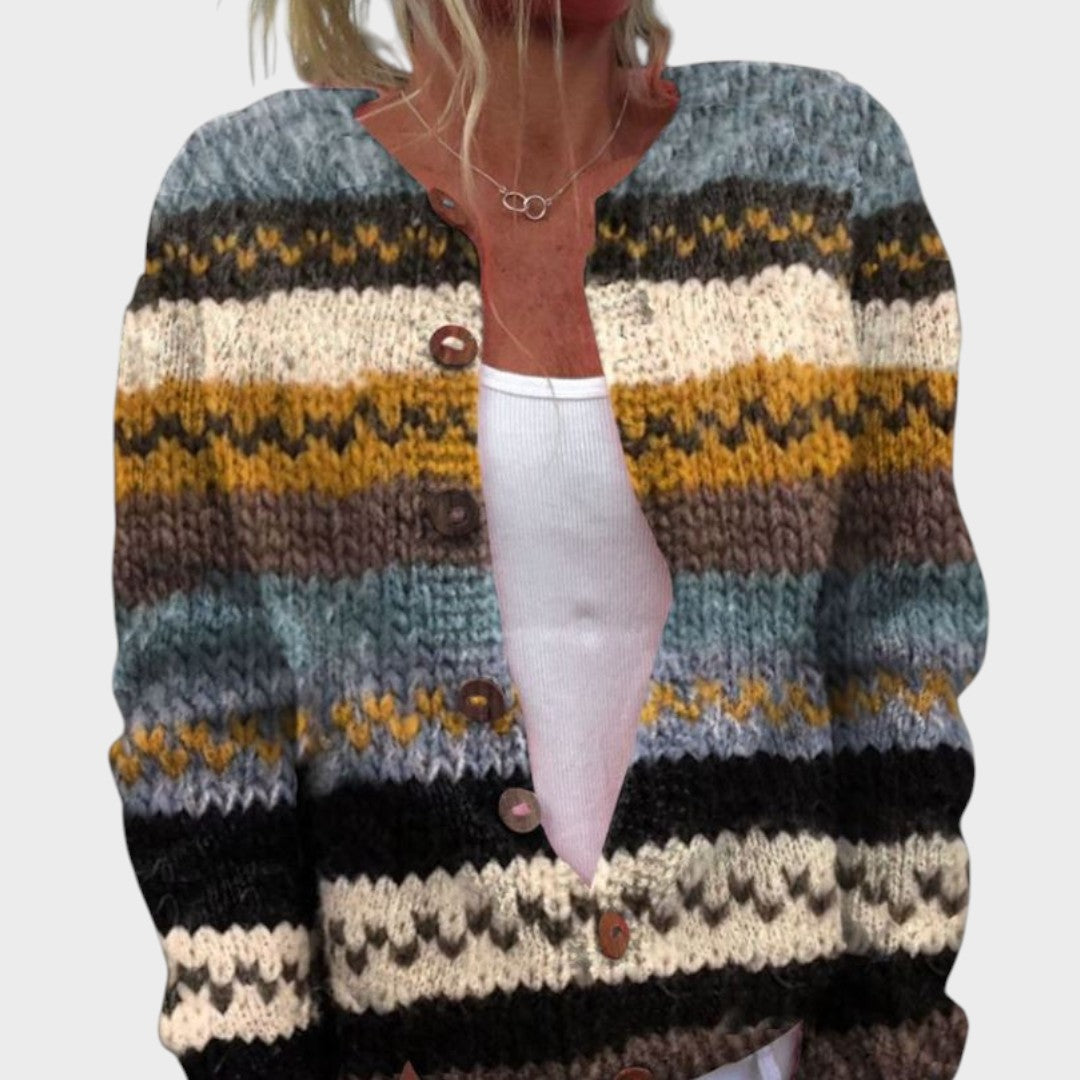 Eva - Cardigan Floral de Outono