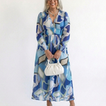 Camille | Vestido Maxi Florido com Mangas Longas