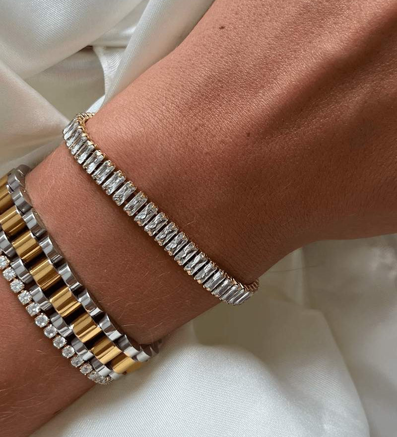 Pulseira de Rivière Baguette