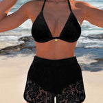 Laluna® | Elegante conjunto de bikini em renda de cor sólida
