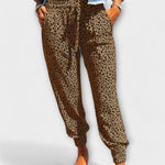 Felicidade - Calças leopardo com pernas largas