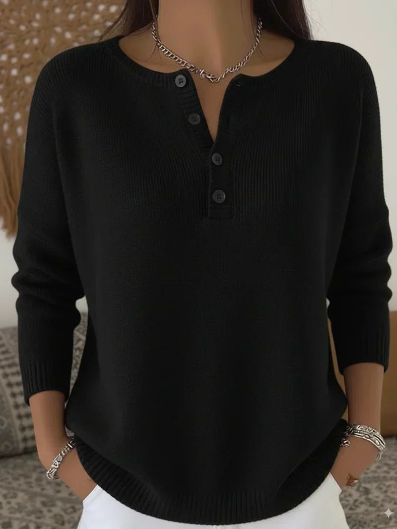 Helena | Jersey de Ponto com Botões Henley
