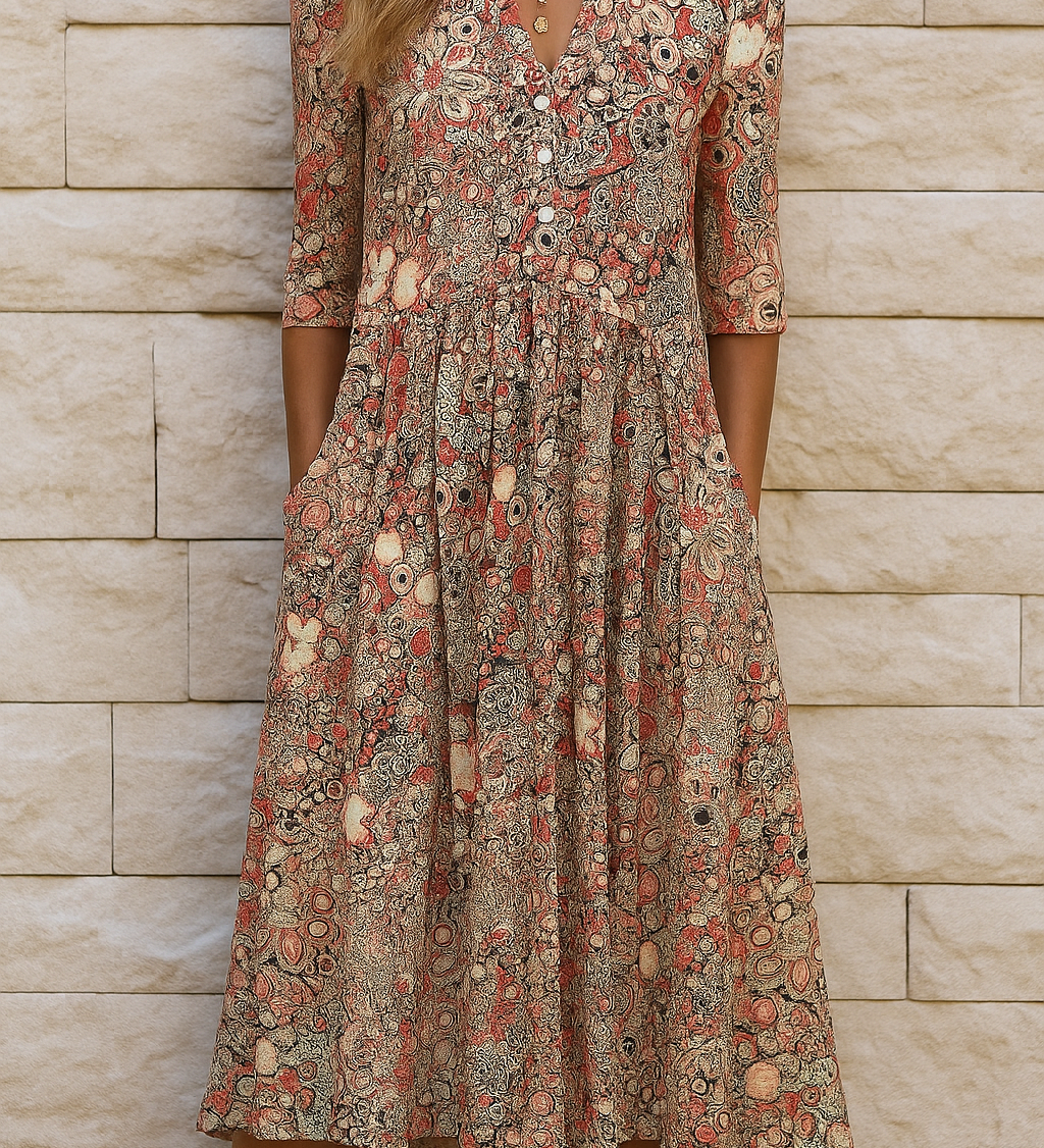 OLIVIA | VESTIDO ELEGANTE COM DECOTE EM V