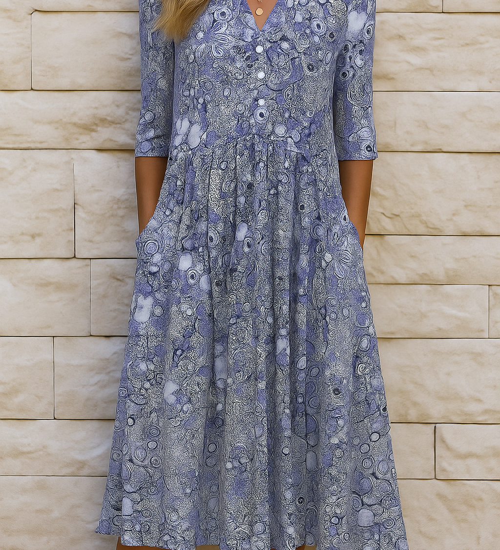 OLIVIA | VESTIDO ELEGANTE COM DECOTE EM V