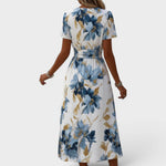 Denise™ | Vestido de corte midi com padrão floral