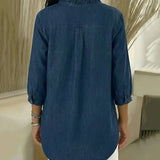 Maud™ | Blusa fluida com decote V e volantes