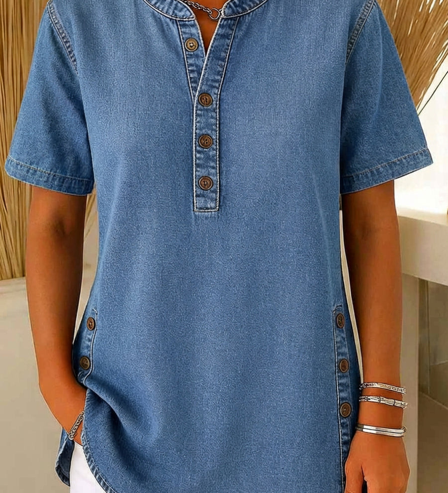 Apolline™ | Blusa em denim de algodão