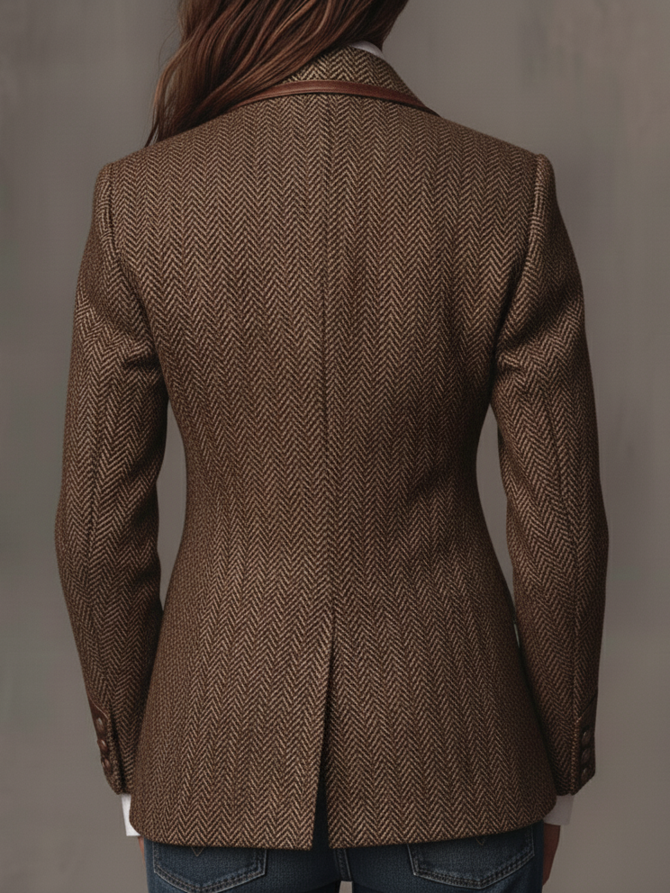 Hollis | Blazer com Painel em Padrão Chevron