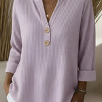 Lucía | Camiseta Henley Gofrada com Botões