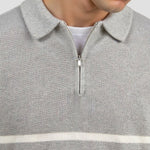 Constantino - Sweater Meio Zíper Listrado