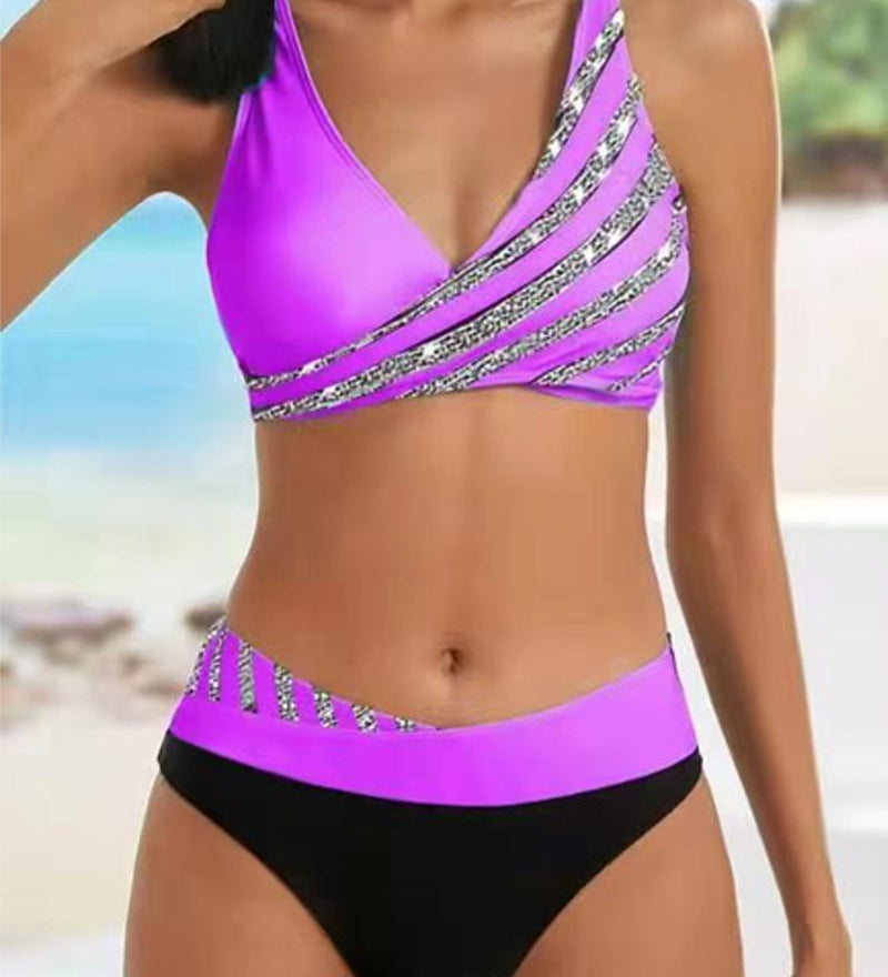Mona - Bikini estampado em tons quentes